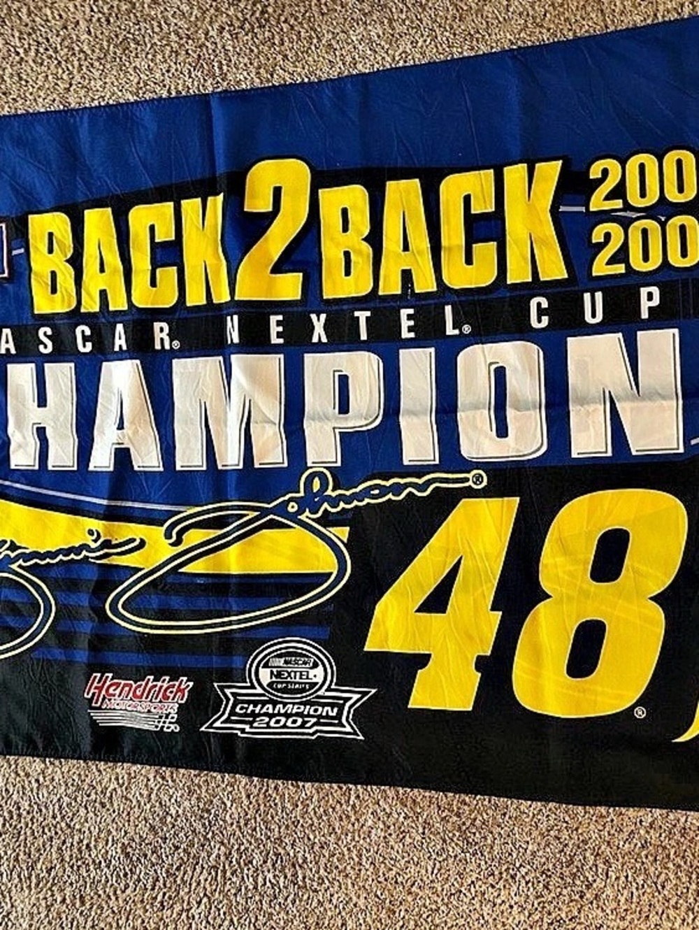 WinCraft Jimmie Johnson Back 2 Back 2006-2007 NASCAR Nextel Cup Champion Flag